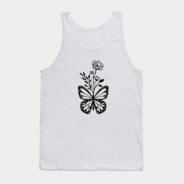 Flowers and butterfly Tank Top by Vintage Dream